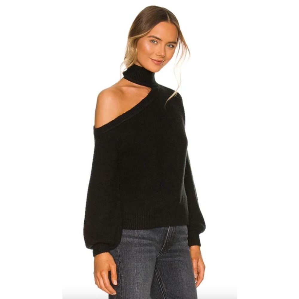 CAMILA COELHO Black Davey Sweater Size Medium Wool Blend Casual comfort